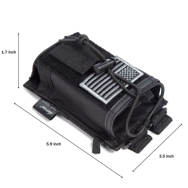 LUITON Tactical Molle Radio Holster Holder Case Military Heavy Duty Pouch Bag for Two Ways Walkie Talkies Adjustable Storage with 1 Pack Patch - Image 2