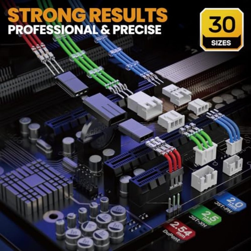 طقم موصل أداة العقص 32-20AWG JST-PH 2.0 مم/XH 2.5 مم/من الجسر 2.54 مم، كماشة لسلسلة JST، DuPont، KF2510، Molex، TE - Image 3