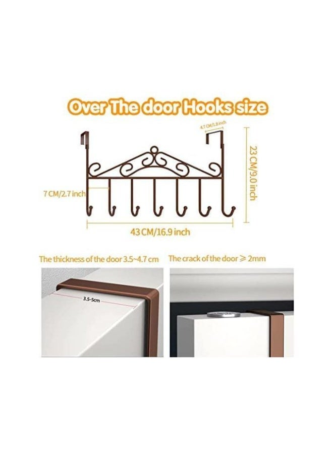 Clothes Hangers Over Door - Non Slip Metal Clothes Hangers, Heavy Duty Coat and Clothes Hangers, Metal Laundry Hangers for Adults - Clothes Hanger Door Hanger - Bathroom and Bedroom Door Hanger - Door Hanger - Over Door Metal Hanger with 7 Hooks Organizer for Towels, Clothes, Keys, Robes, Hats - Metal Hangers Over Door with 7 Hooks, Suitable for Towels, Coats, Clothes, Hats, Bedroom, Bathroom - Door Coat Hangers Over Door Towel Rack for Hats, Coats, Jackets, Bags, Scarves, Belt, Umbrellas - Image 5