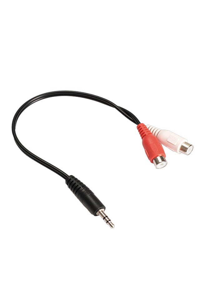 NIBEMINENT 3.5mm Male To 2 RCA Female Jack Stereo Audio Cable Converter Adapter DC3 Black  - Image 1
