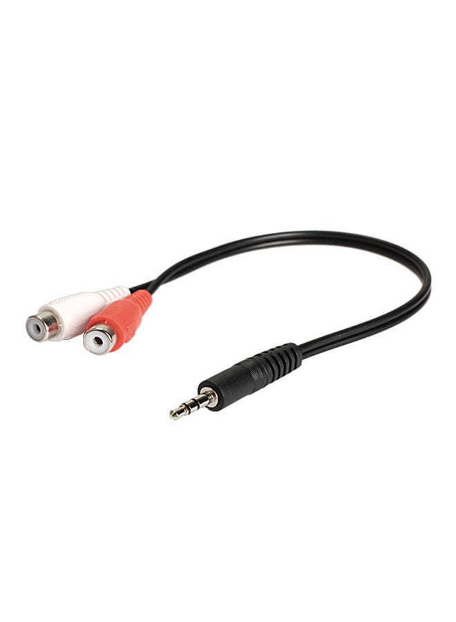 NIBEMINENT 3.5mm Male To 2 RCA Female Jack Stereo Audio Cable Converter Adapter DC3 Black  - Image 3