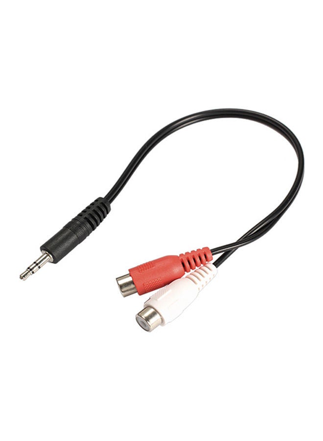 NIBEMINENT 3.5mm Male To 2 RCA Female Jack Stereo Audio Cable Converter Adapter DC3 Black  - Image 2