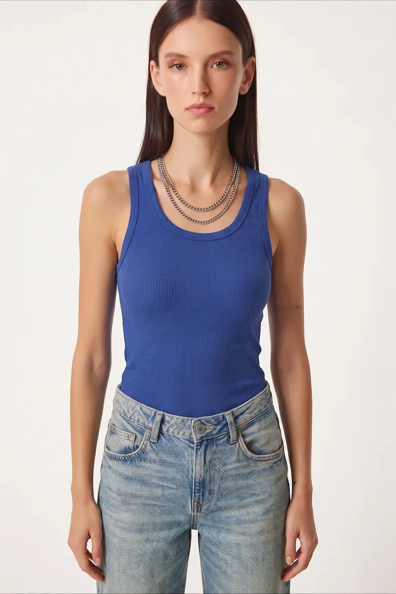 Happiness İstanbul ISTANBUL Fitted U Collar Knitted 2- Pack Tank Top