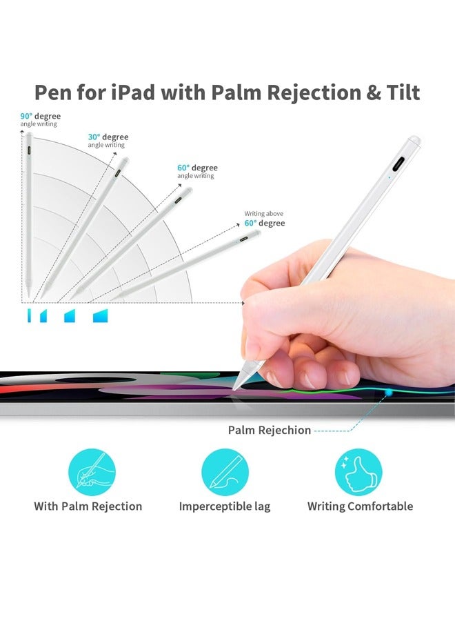 DUSALA Stylus Pen for iPad with Palm Rejection, Active Pencil Compatible with (2018-2022) iPad Pro 11 & 12.9 inch, iPad 9th/8th/7th/6th Gen, iPad Air 5th/4th/3rd Gen,iPad Mini 6th/5th Gen - Image 4