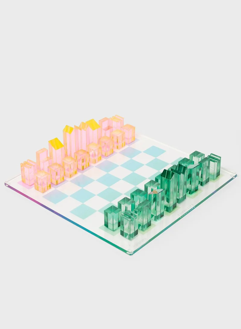 SUNNY LIFE Ombre Lucite Chess & Checkers Sherbert