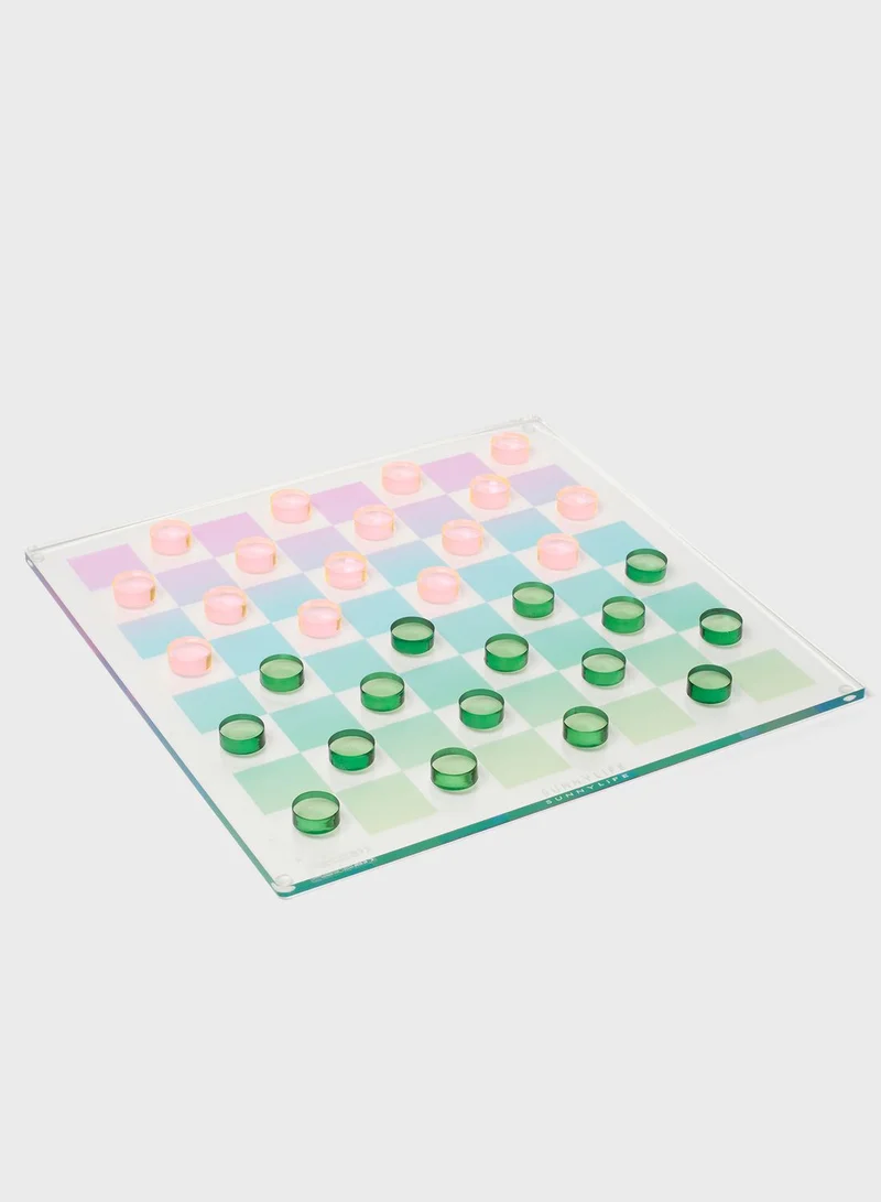 SUNNY LIFE Ombre Lucite Chess & Checkers Sherbert