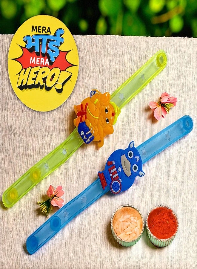 Sesonby Kids Character Design Rakhi Set combo with Light, Assorted Cartoon Theme Bracelet for Brother and Sister, Pack of 2 - Image 3