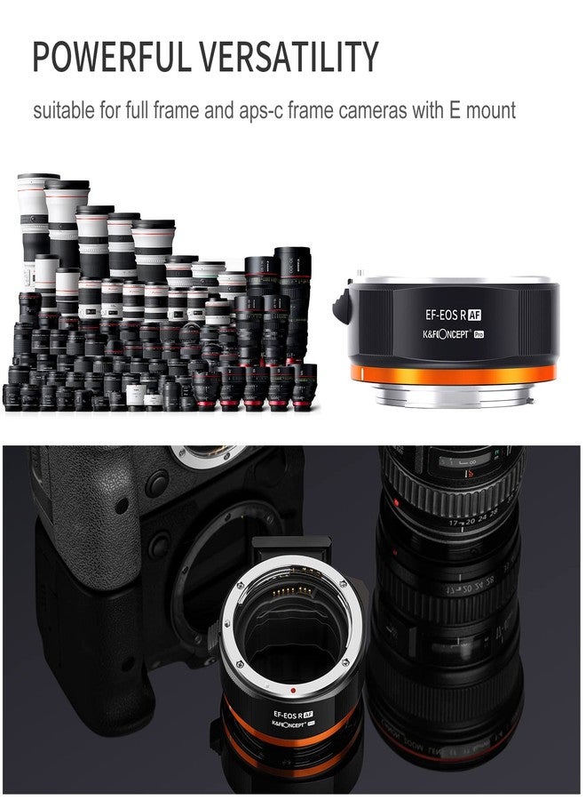 كيه آند إف كونسبت محول عدسات K&F CONCEPT EF/EF-S إلى EOS R مع التركيز التلقائي، متوافق مع عدسات كانون EF/EF-S وهياكل كاميرات EOS R بدون مرآة EOSC70 EOSR5 EOSR6 EOS R EOS RP - Image 4