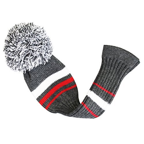 Scott Edward Gray White Red Stripes Golf Headcover Set 4 for Driver Wood(460CC) Fairways Hybrid/UT, with Rotating Number Tags - Image 4