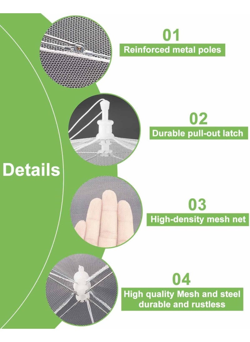 VKL Large Food Cover,6 Pack Mesh Food Tent,17"x17",White Nylon Covers,Pop-Up Umbrella Screen Tents,Patio Net for Outdoor Camping, Picnics, Parties,BBQ,Collapsible and Reusable - Image 2