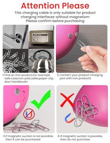 Bicmice 10mm USB DC Charging Cable Replacement Magnetic Charger Cord 2Pack - Image 2