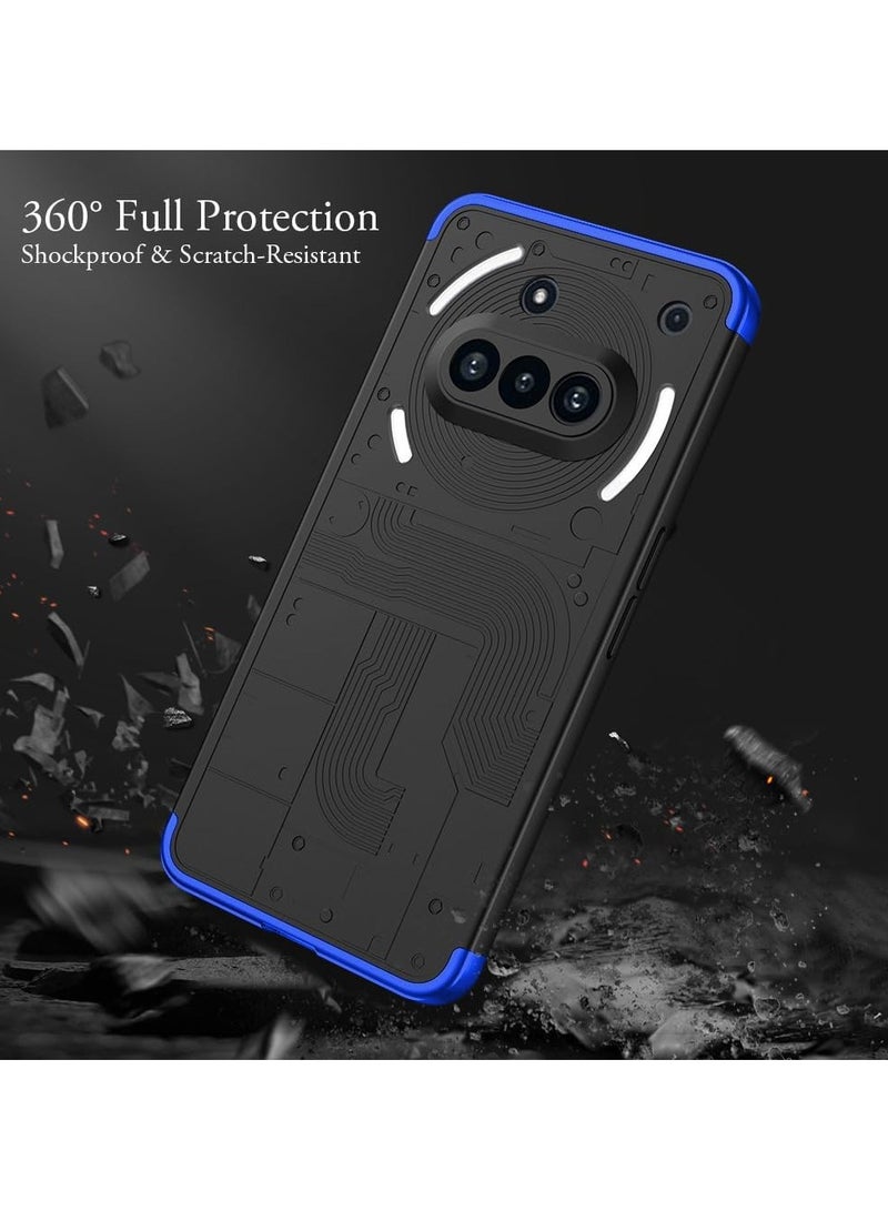 For Nothing Phone 3a Case, 360 Degree Full Body Hard Plastic Material Protective Back Cover, Detachable Split Slim Fit Shockproof Casing, Anti-Scratch Bumper Mobile Phone Case - Image 5