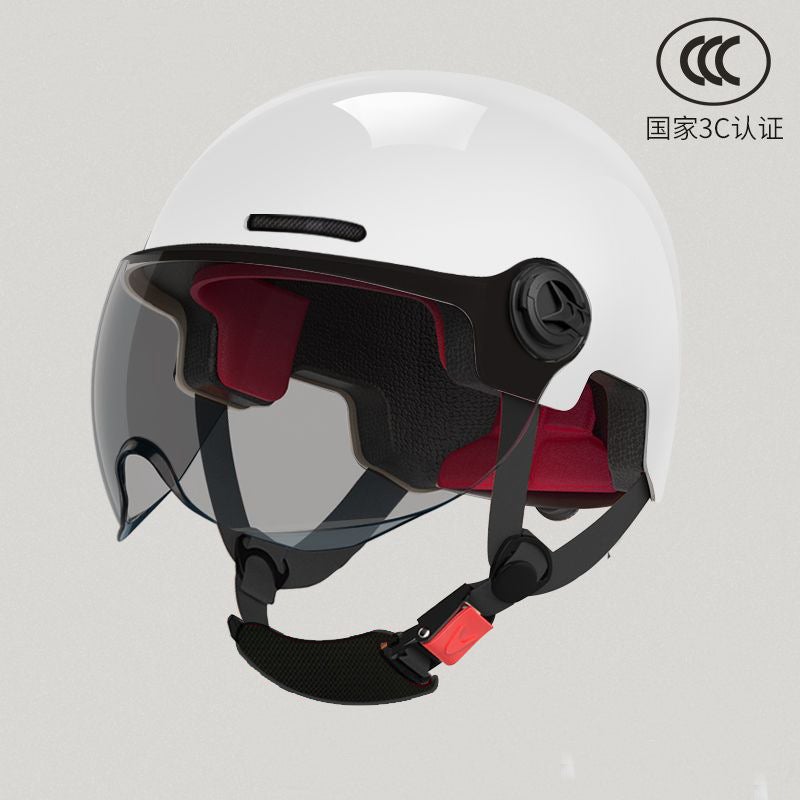 Generic 3C Certified Large E-Bike Helmet for Men 5XL; White/Short/Tea 