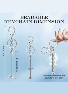 Generic Beadable Keychain Bars, 6-Piece Bead Keychain Bar Beadable Keychain Blanks for DIY Craft Jewelry Making Gift Silver  - Image 2