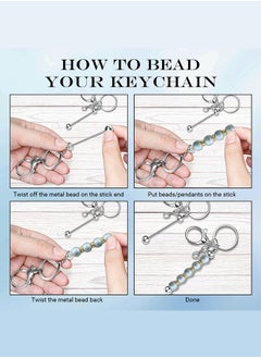 Generic Beadable Keychain Bars, 6-Piece Bead Keychain Bar Beadable Keychain Blanks for DIY Craft Jewelry Making Gift Silver  - Image 4