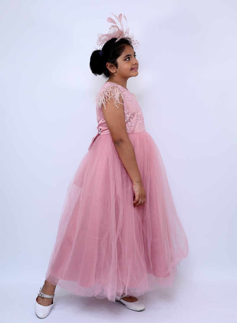 D'Daniela Feathered Tulle Dress - Image 2