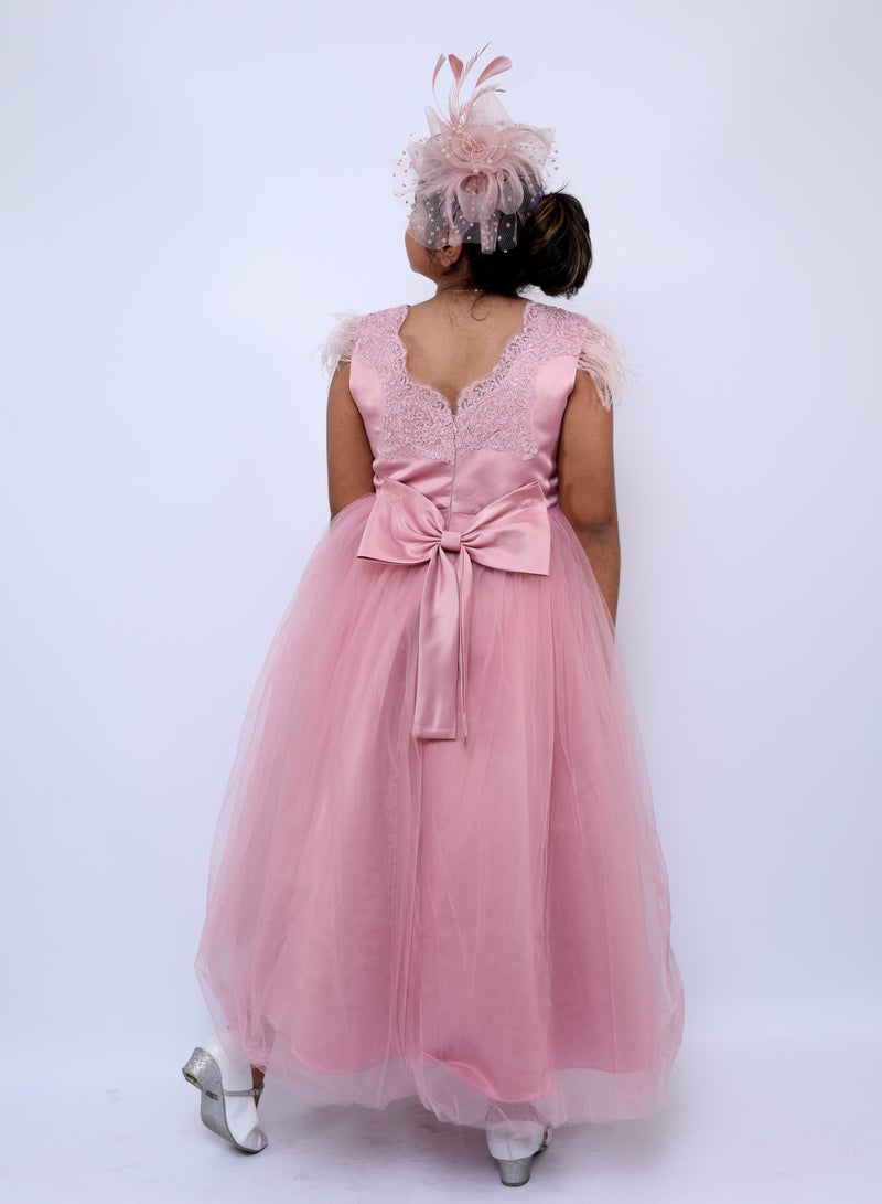 D'Daniela Feathered Tulle Dress - Image 3