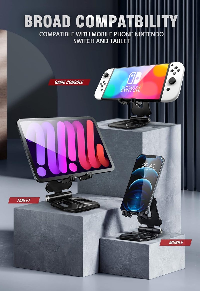 SupCase Tablet Stand, Nintendo Switch Stand, Portable Adjustable Desk Aluminum Mount Holder Dock for Cell Phone, iPad Air Pro Mini, Galaxy Tab, Nintendo Switch, E-Reader and More (4-13'') - Black - Image 4