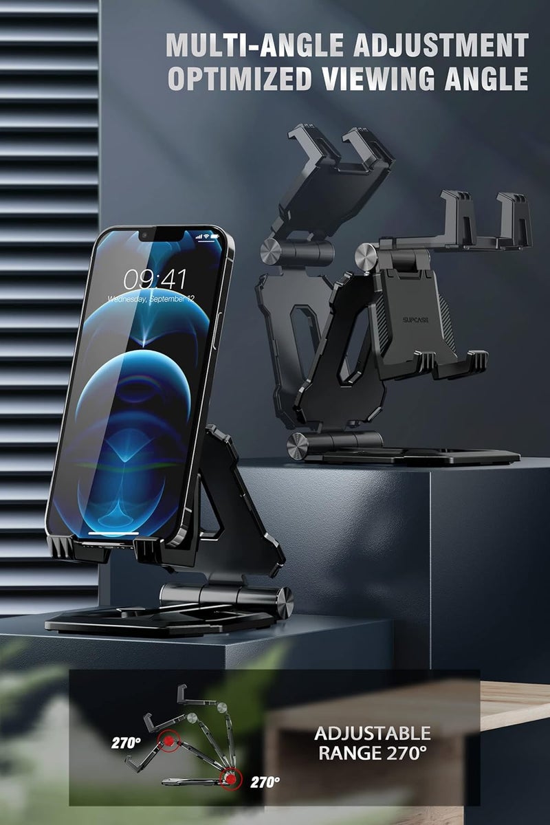 SupCase Tablet Stand, Nintendo Switch Stand, Portable Adjustable Desk Aluminum Mount Holder Dock for Cell Phone, iPad Air Pro Mini, Galaxy Tab, Nintendo Switch, E-Reader and More (4-13'') - Black - Image 2