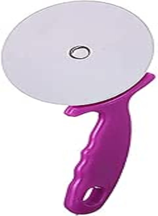 ElYassin Large Pizza Cutter with Plastic Handle, 10 x 20 cm - Purple