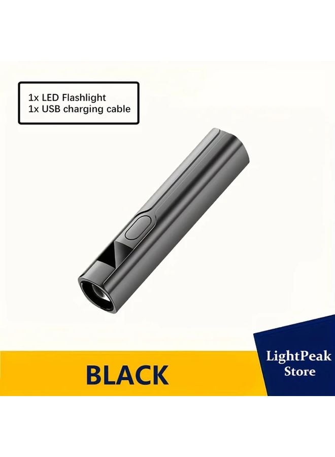 Black UV LED Flashlight USB Rechargeable 395nm 3 Modes Pet Urine Detector - Image 1