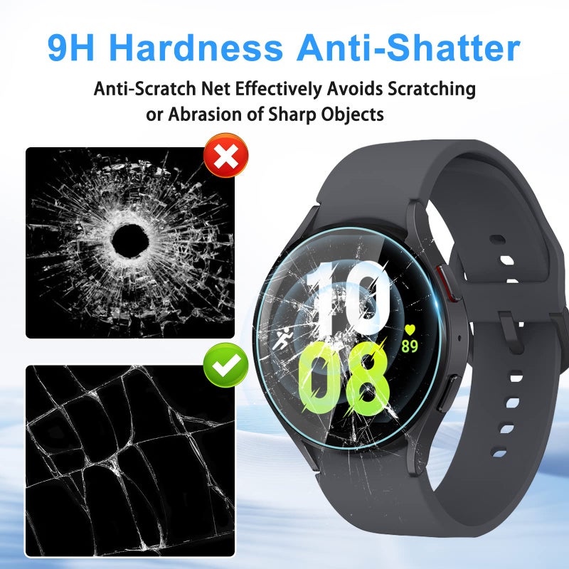 Suoman 4-Pack Privacy Screen Protector for Samsung Galaxy Watch 7/6/5/4 (44mm), [Anti-Peeping] Tempered Glass Protectors Perfectly Fit for Galaxy 44 mm Smartwatches ï»¿ - Image 3