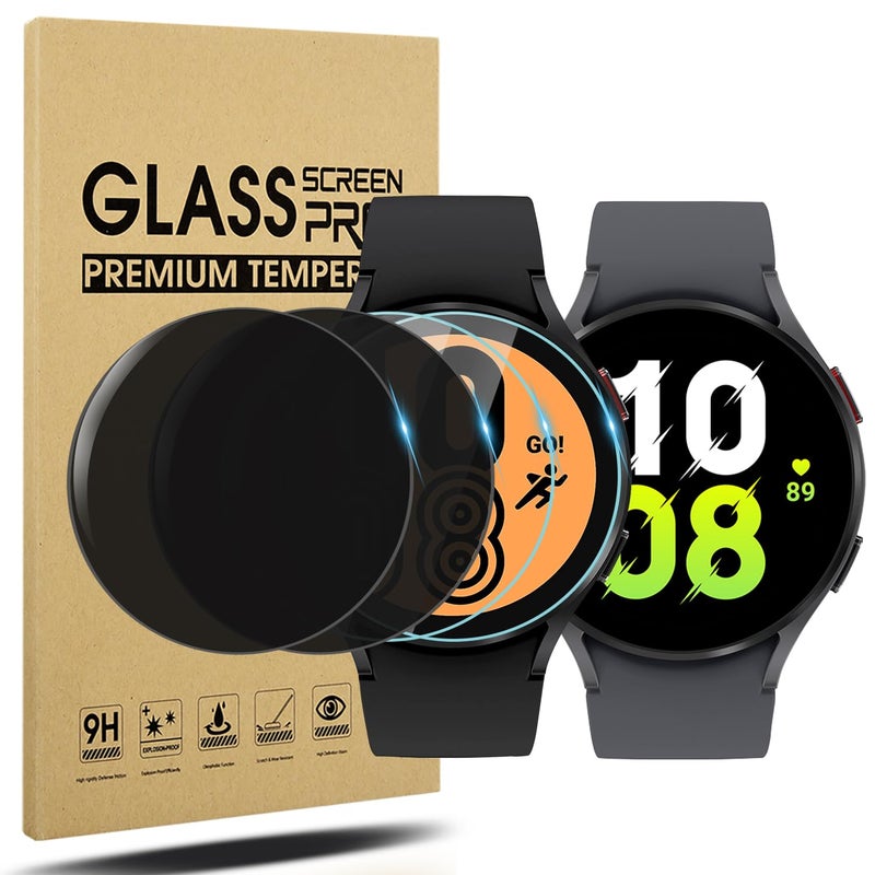 Suoman 4-Pack Privacy Screen Protector for Samsung Galaxy Watch 7/6/5/4 (44mm), [Anti-Peeping] Tempered Glass Protectors Perfectly Fit for Galaxy 44 mm Smartwatches ï»¿ - Image 1