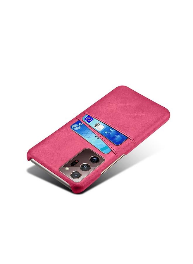 اس-توب جراب لهاتف Samsung Galaxy Note20 Ultra مصنوع من جلد العجل + غطاء خلفي من جلد البولي يوريثان مقاوم للصدمات مع فتحات بطاقات مزدوجة - Image 4