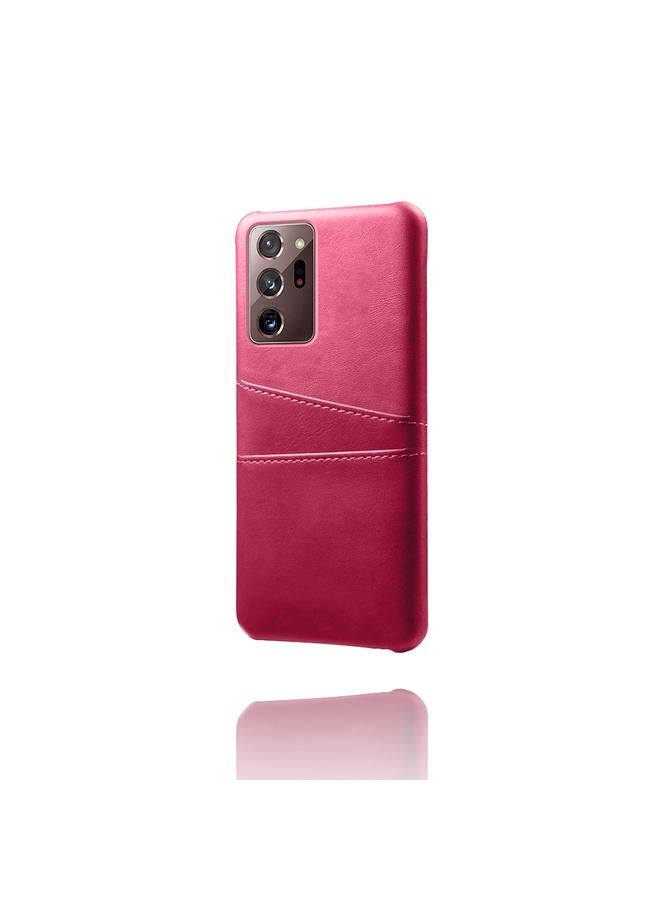 اس-توب جراب لهاتف Samsung Galaxy Note20 Ultra مصنوع من جلد العجل + غطاء خلفي من جلد البولي يوريثان مقاوم للصدمات مع فتحات بطاقات مزدوجة - Image 2