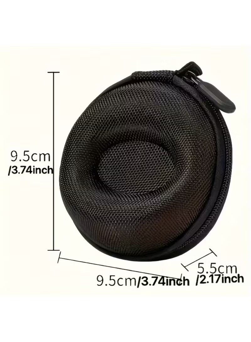Portable Single Watch Travel Case (Black, Round) Durable Polyester Fiber Watch Storage Box with Fabric Lining Shockproof Organizer for Men's & Women's Wristwatches & Accessories - Image 5