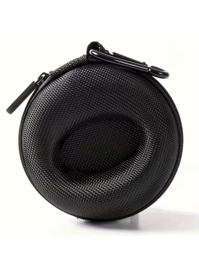 Portable Single Watch Travel Case (Black, Round) Durable Polyester Fiber Watch Storage Box with Fabric Lining Shockproof Organizer for Men's & Women's Wristwatches & Accessories - Image 3