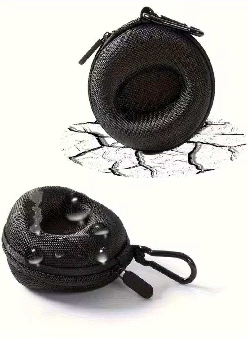 Portable Single Watch Travel Case (Black, Round) Durable Polyester Fiber Watch Storage Box with Fabric Lining Shockproof Organizer for Men's & Women's Wristwatches & Accessories - Image 4