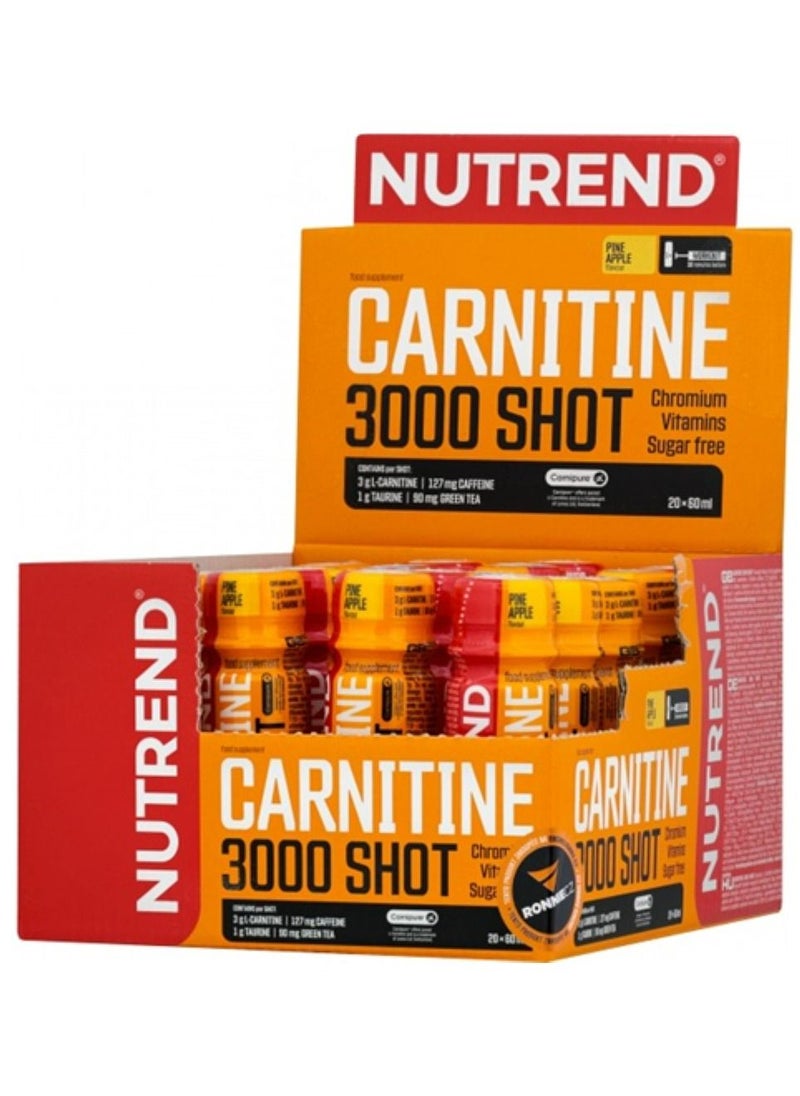 NUTREND Carnitine 3000 Shot 60 ml x 20 Pcs Pine Apple  - Image 1