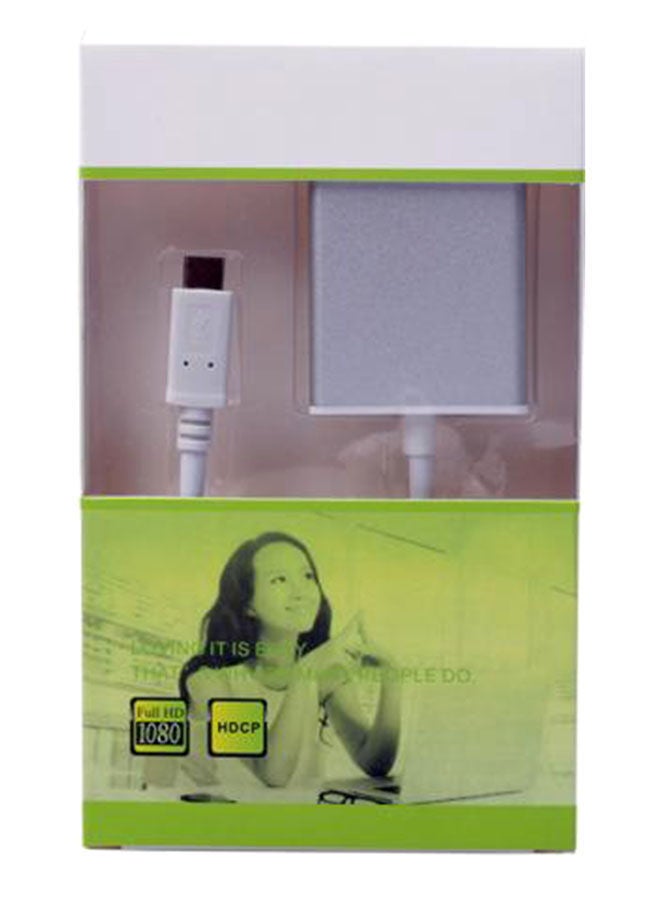 NIBEMINENT USB 3.1 Type C USB-C to VGA Adapter Reversible For New Macbook White/Silver - Image 2