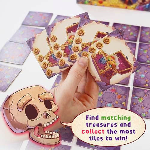 FoxMind Games Treasure of The Dragons Tile Flipping Memory Game Match Tiles Collect Treasure Fantasy Theme Family Kids Ages 6 25 Players - Image 5