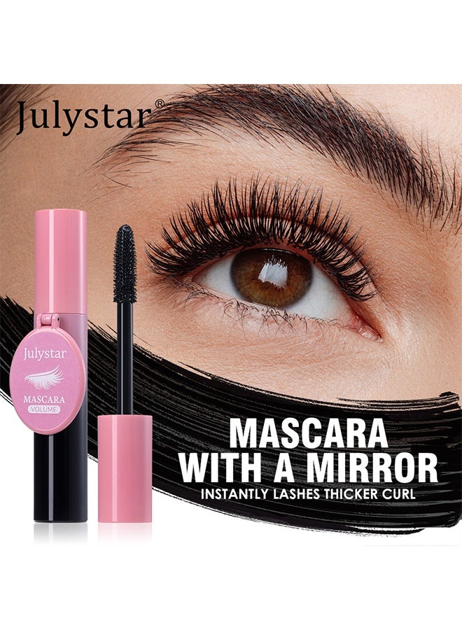 Julystar Mascara With a Mirror, Non-Clumping, Curling, Waterproof Eye Makeup,Washable, No Smudging,12ml - Image 2