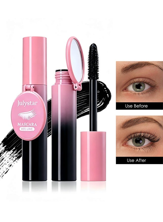 Julystar Mascara With a Mirror, Non-Clumping, Curling, Waterproof Eye Makeup,Washable, No Smudging,12ml - Image 1