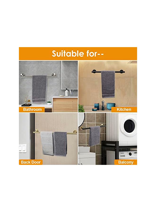 S-TOP Bath Towel Bar - Thicken SUS304 Stainless Steel Bathroom Towel Holder, Towel Rod for Bathroom Heavy Duty Wall Mounted Towel Rack Hanger (16IN, Brushed Nickel) - Image 4