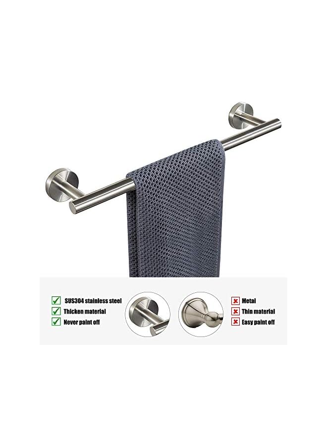 S-TOP Bath Towel Bar - Thicken SUS304 Stainless Steel Bathroom Towel Holder, Towel Rod for Bathroom Heavy Duty Wall Mounted Towel Rack Hanger (16IN, Brushed Nickel) - Image 2