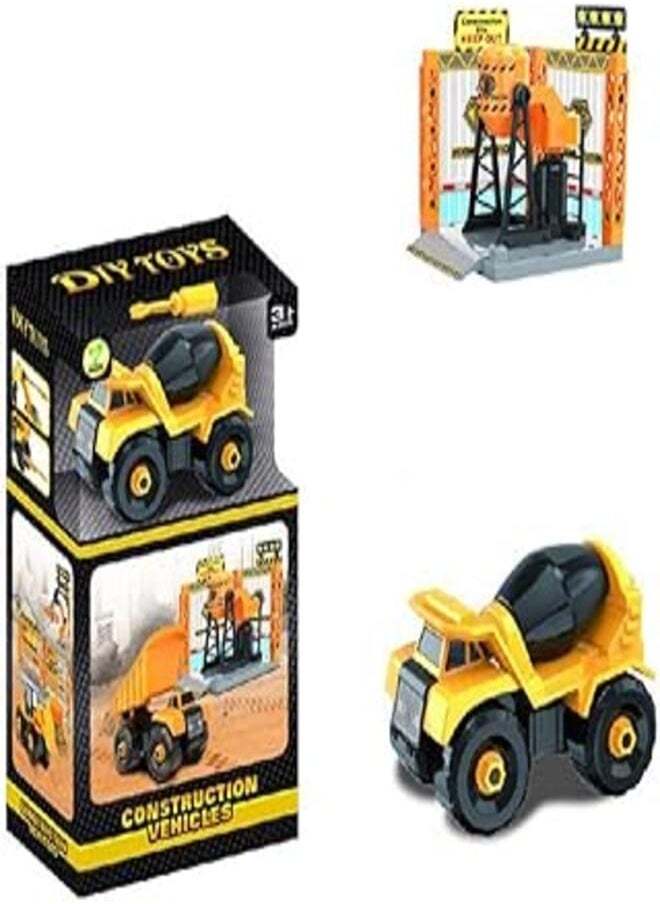 OR The game of construction trucks form cement cement 