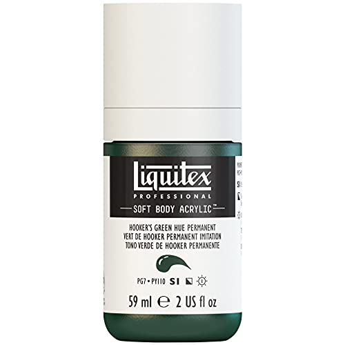 Liquitex Professional Soft Body Acrylic Paint, 59ml (2-oz) Bottle, Hooker's Green Hue Permanent - Image 1