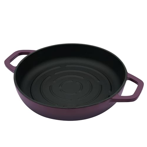 Flavehc Bread Oven Cast Iron Bread Dutch Oven with Cloche Lid for Bread Baking Magenta Enameled Cast Iron Bread Oven with Dome Lid for Sourdough, 9.8 Inches - Image 4