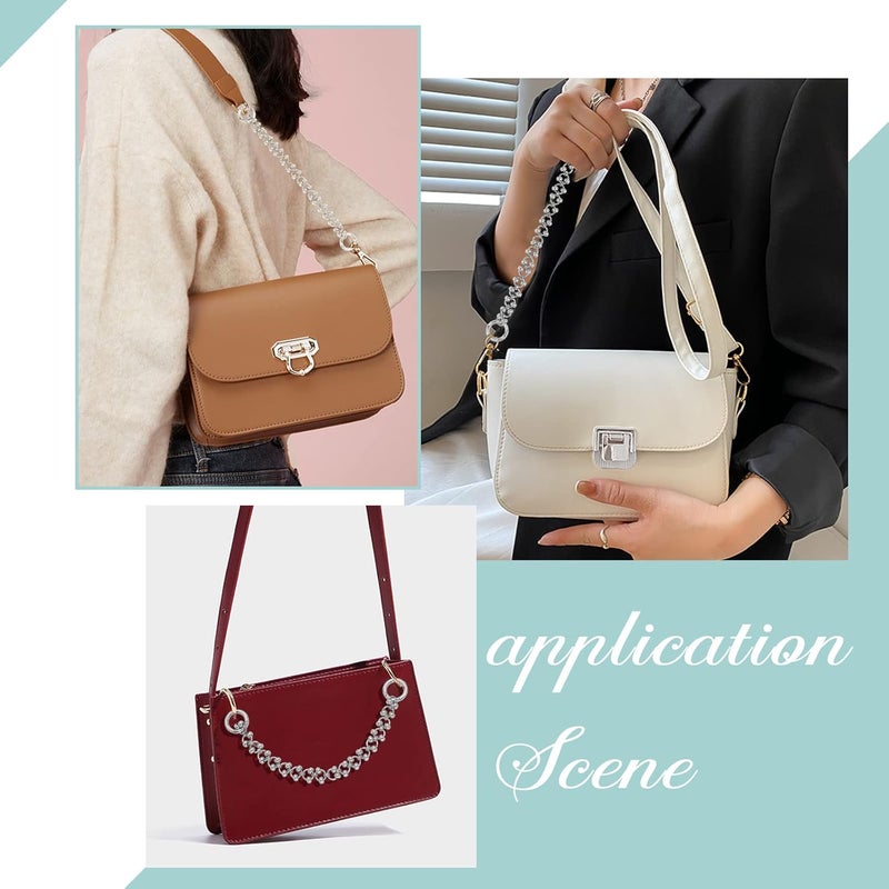 klarako Heavy Metal Purse Chain, 11.3 Inch Short Handbag Handle Chain Clutches Bag Strap Extender Shoulder Strap Replacement Wrist Chain with O Ring Decoration Chain Charms for Wallet Satchel, Platinum - Image 4