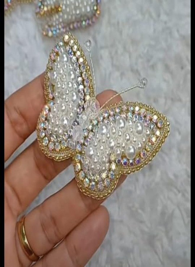 DHIMGU Elegant Pearl Butterfly & Rose Hair Veni | Traditional Bridal Hair Extension with Rose Flower Tassle - Image 4