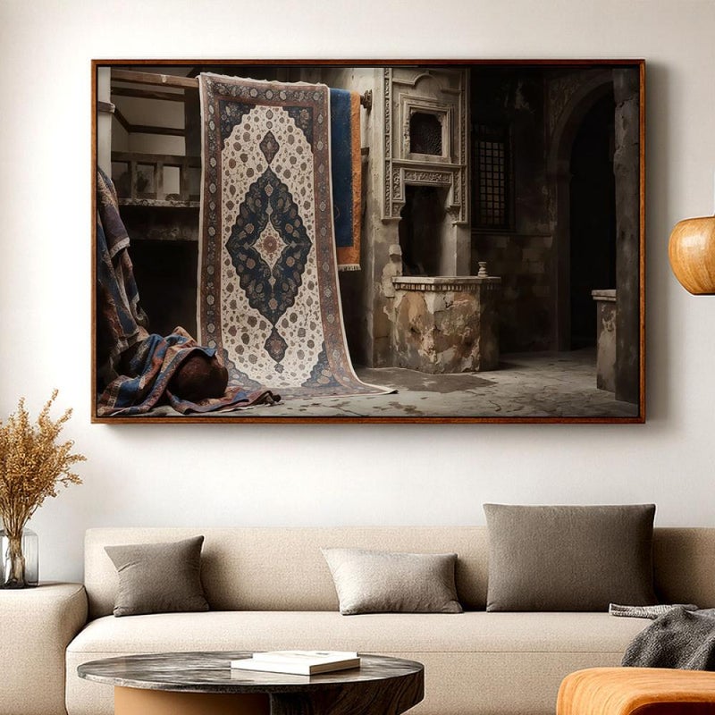 Marktna Canvas painting with a traditional art design and a hollow frame, measuring (60×40), one piece - Image 2