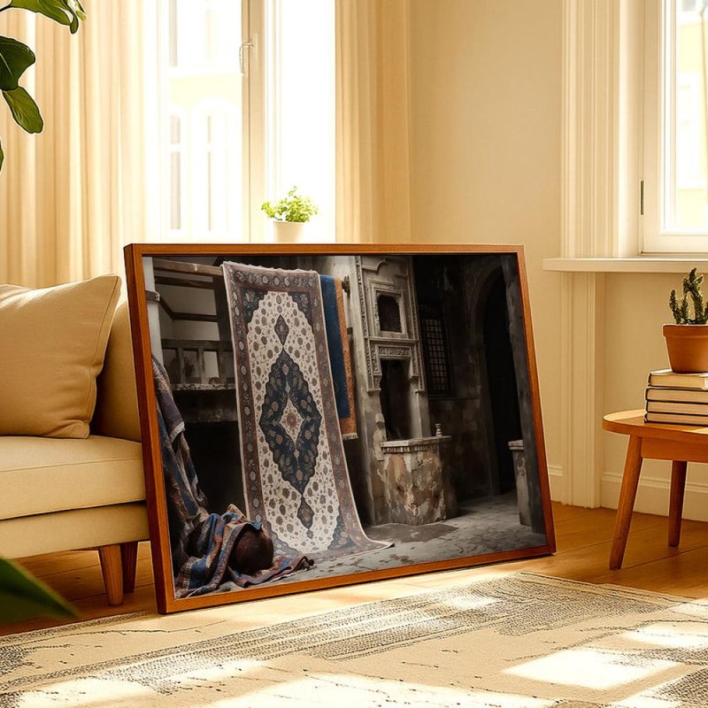Marktna Canvas painting with a traditional art design and a hollow frame, measuring (60×40), one piece - Image 3