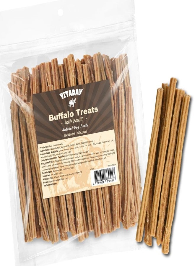 VITADAY Buffalo Dog Treats Stick (S) 8oz, Natural Low-Fat Chews for Training & Rewards, Limited Ingredient, Perfect for Small Dogs & Puppies - Image 1