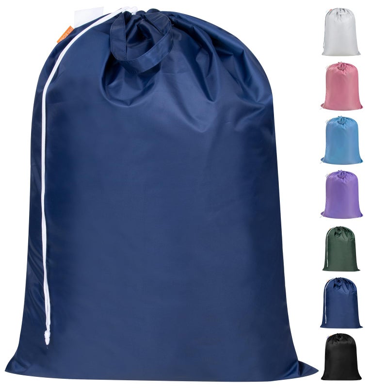 Polecasa Heavy Duty Large Laundry Bag With 130Gsm Tear Resistant Fabric And Handles  Easy To Carry Durable Dirty Clothes Drawstring Bag  Perfect For College Dorm  Travel  28 X36   Navy - Image 1