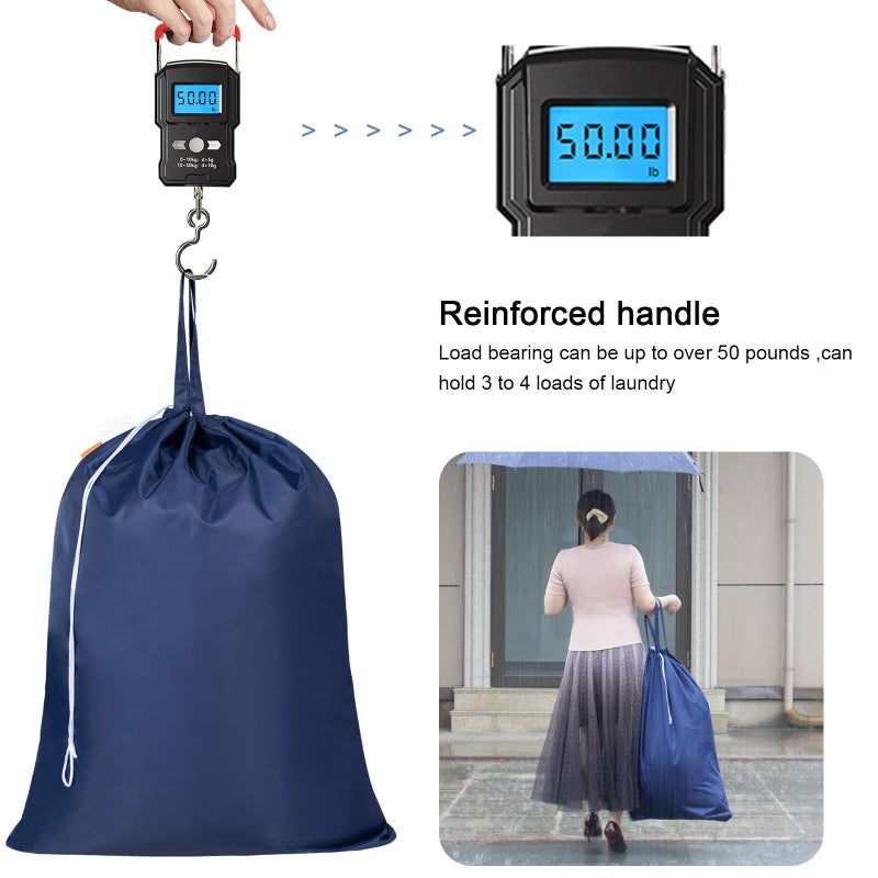 Polecasa Heavy Duty Large Laundry Bag With 130Gsm Tear Resistant Fabric And Handles  Easy To Carry Durable Dirty Clothes Drawstring Bag  Perfect For College Dorm  Travel  28 X36   Navy - Image 4