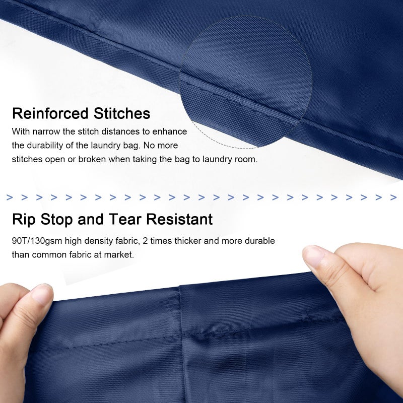 Polecasa Heavy Duty Large Laundry Bag With 130Gsm Tear Resistant Fabric And Handles  Easy To Carry Durable Dirty Clothes Drawstring Bag  Perfect For College Dorm  Travel  28 X36   Navy - Image 3